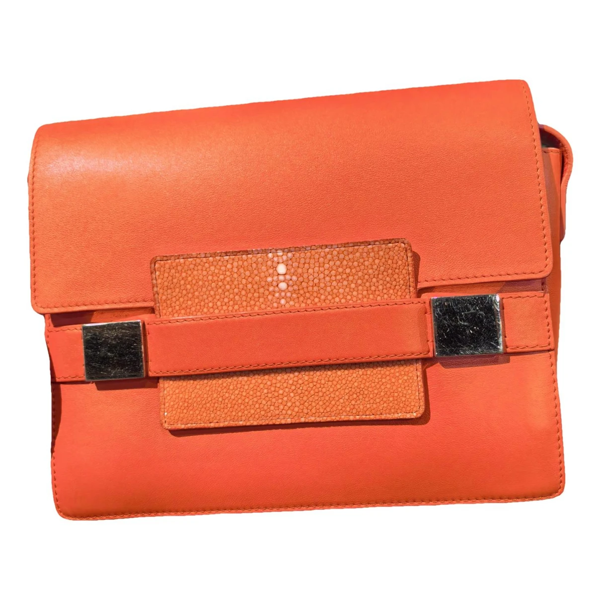 Pre-owned Delvaux Madame Leather Handbag In Orange