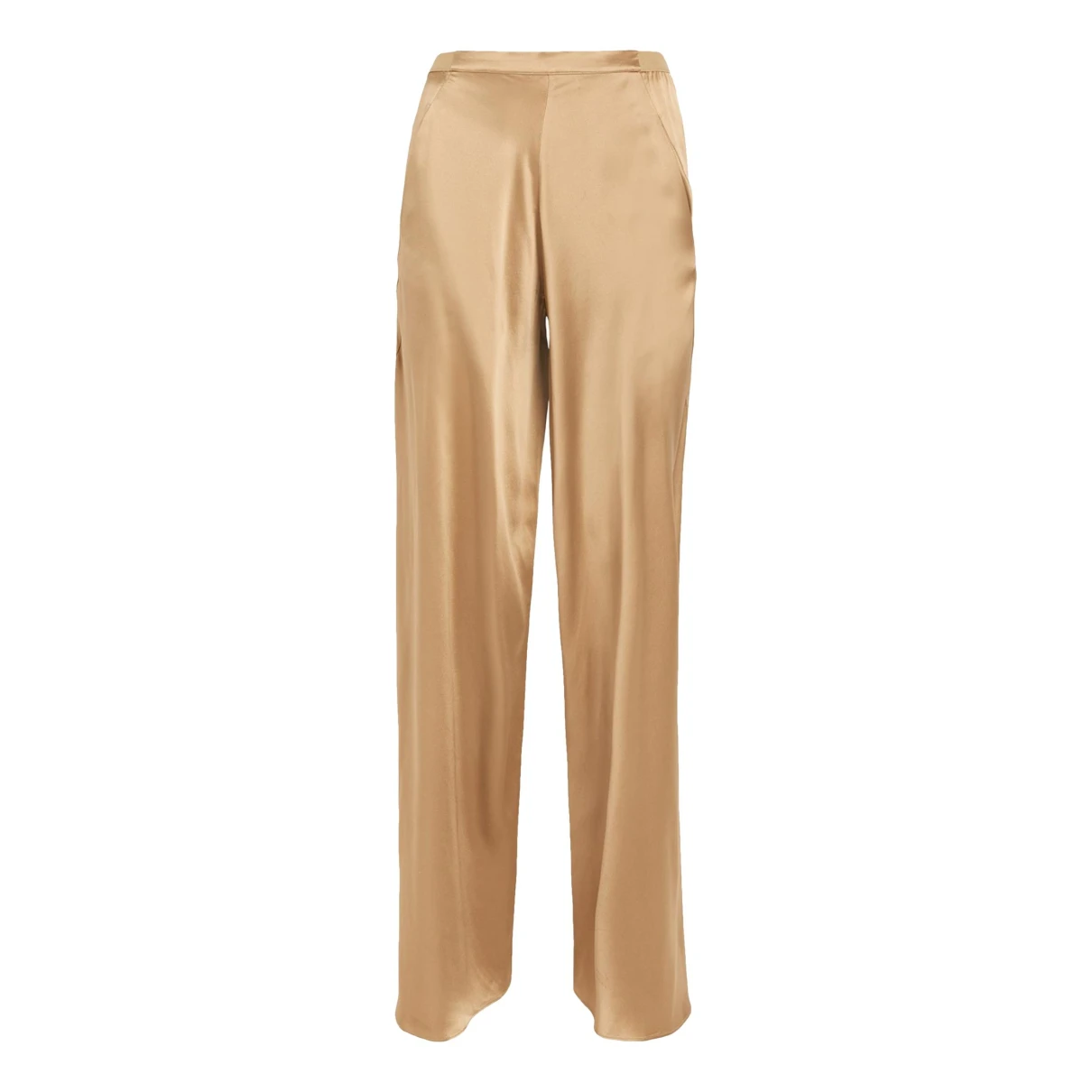 Pre-owned Christopher Esber Silk Straight Pants In Gold