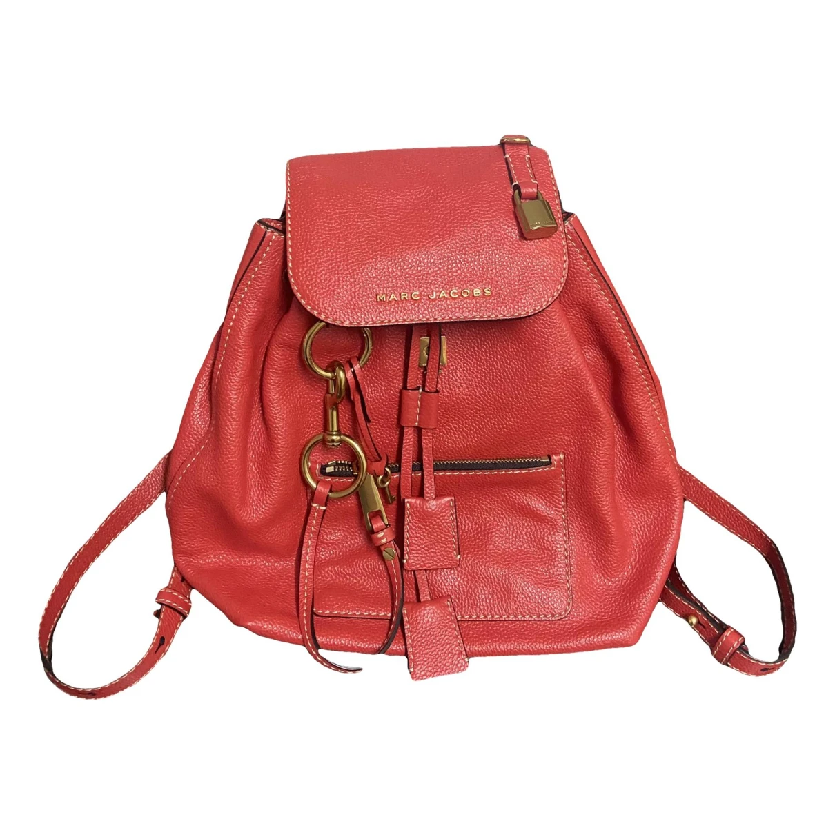 Pre-owned Marc Jacobs Leather Backpack In Red