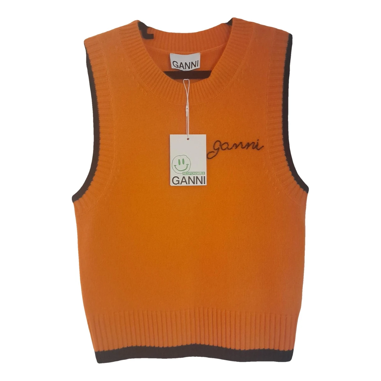 Pre-owned Ganni Cashmere Knitwear In Orange