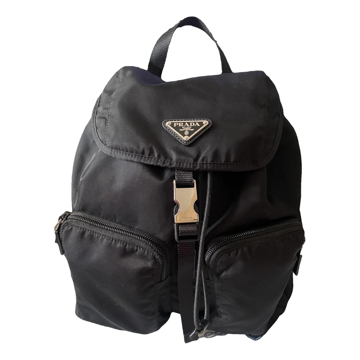 Pre-owned Prada Re-nylon Cloth Backpack In Black