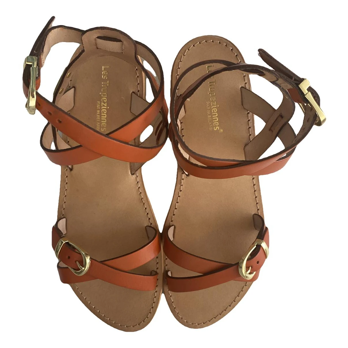 Pre-owned Les Tropeziennes Leather Sandal In Orange