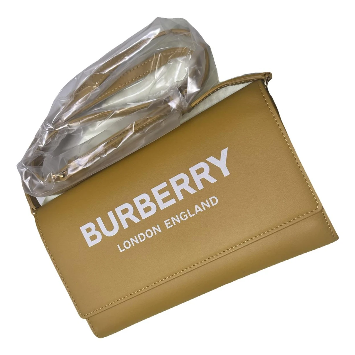 Pre-owned Burberry Lola Small Leather Handbag In Yellow