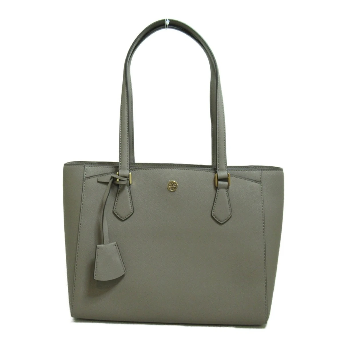 Pre-owned Tory Burch Leather Tote In Grey