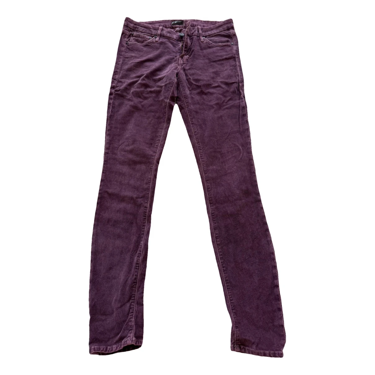 Pre-owned Mother Mslim Jeans In Burgundy