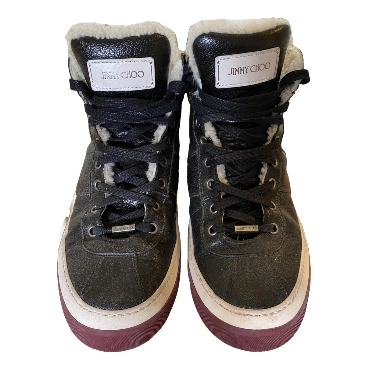 Pre-owned Jimmy Choo Leather High Trainers In Multicolour