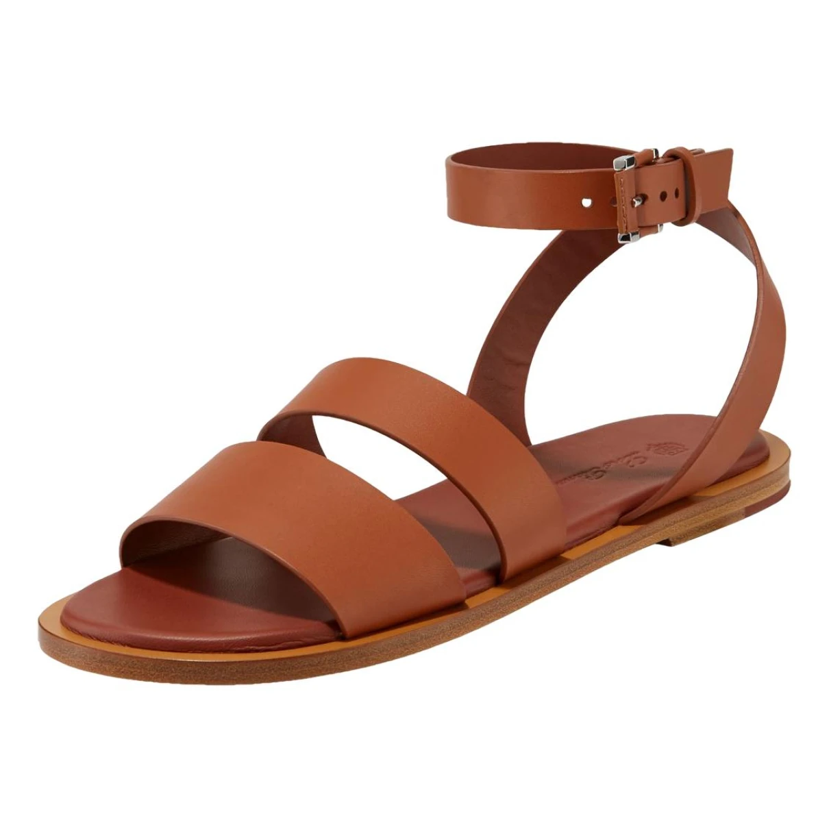 Pre-owned Loro Piana Leather Sandal In Brown