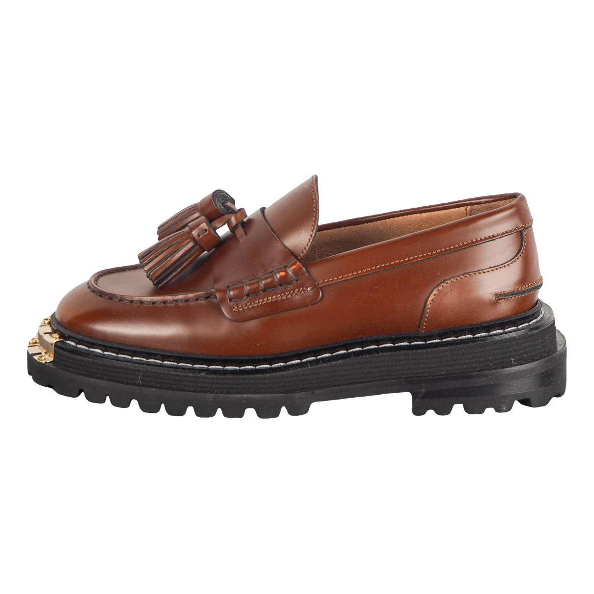 Pre-owned Sandro Spring Summer 2021 Leather Flats In Brown