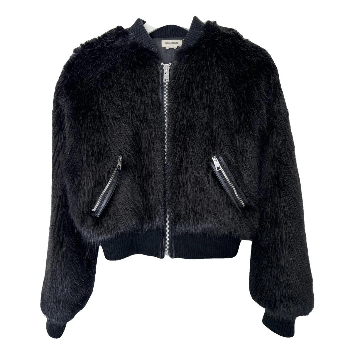 Pre-owned Zadig & Voltaire Faux Fur Jacket In Black