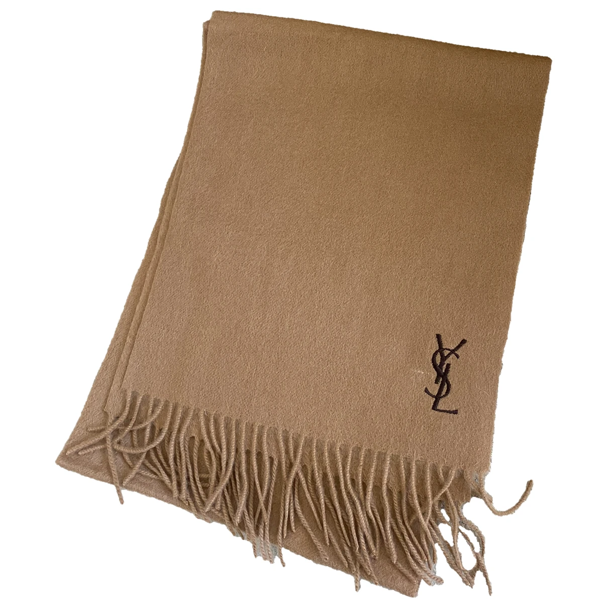 Pre-owned Saint Laurent Cashmere Scarf In Brown