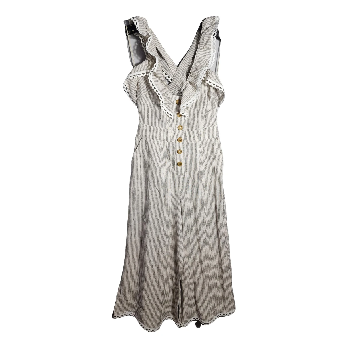 Pre-owned Stevie May Linen Jumpsuit In Grey
