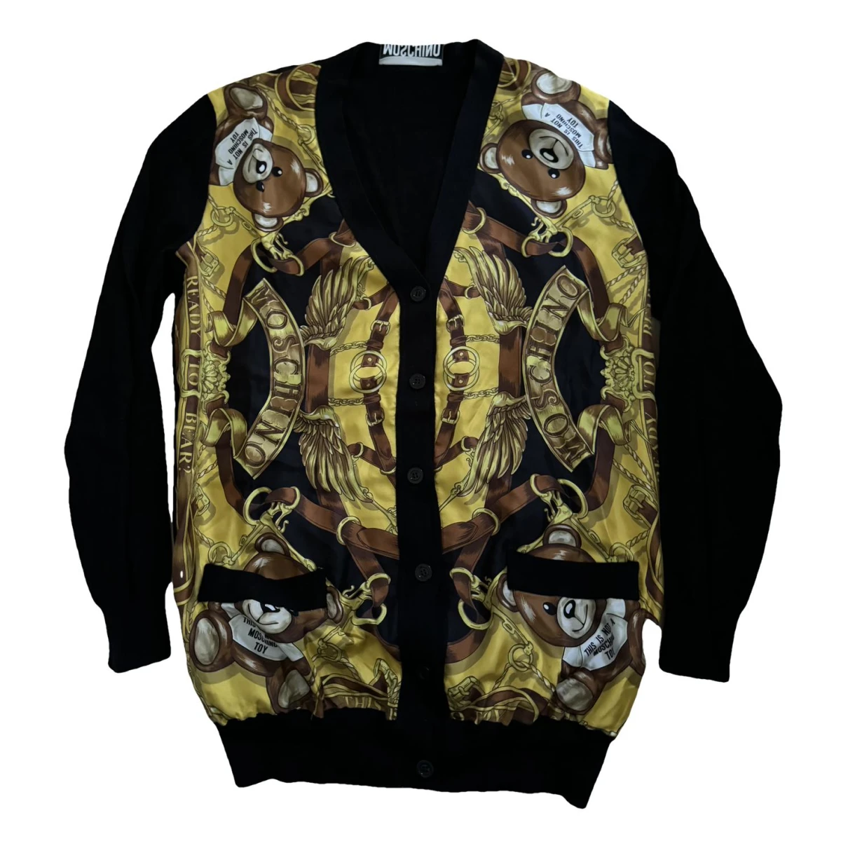 Pre-owned Moschino Silk Cardigan In Black