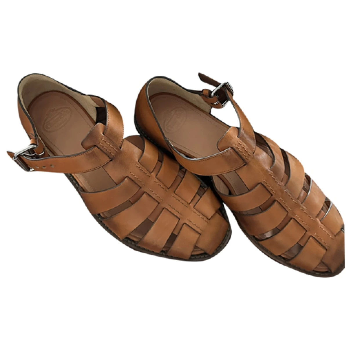 Pre-owned Church's Leather Sandal In Camel