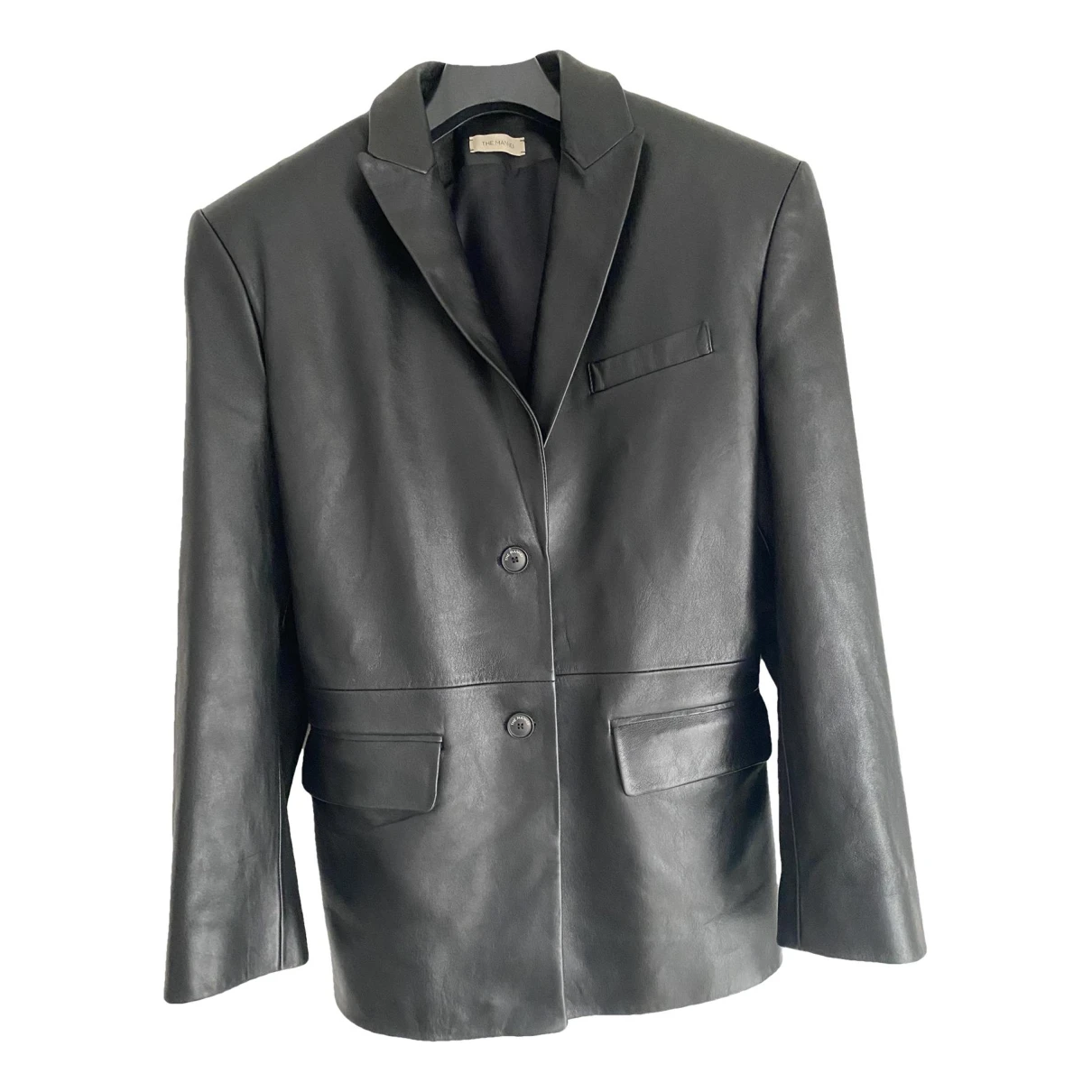 Pre-owned The Mannei Leather Blazer In Black