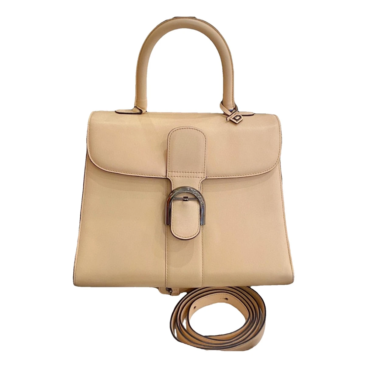 Pre-owned Delvaux Brillant Leather Handbag In Beige