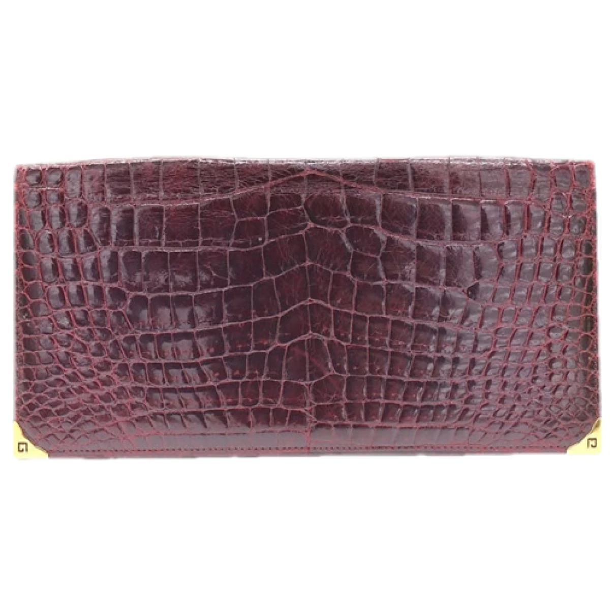 Pre-owned Givenchy Crocodile Wallet In Burgundy
