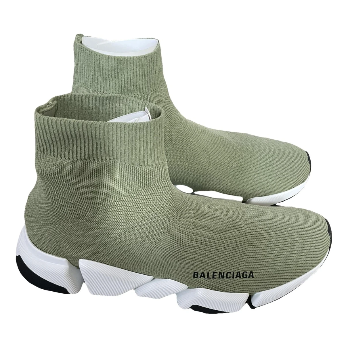 Pre-owned Balenciaga Speed High Trainers In Green