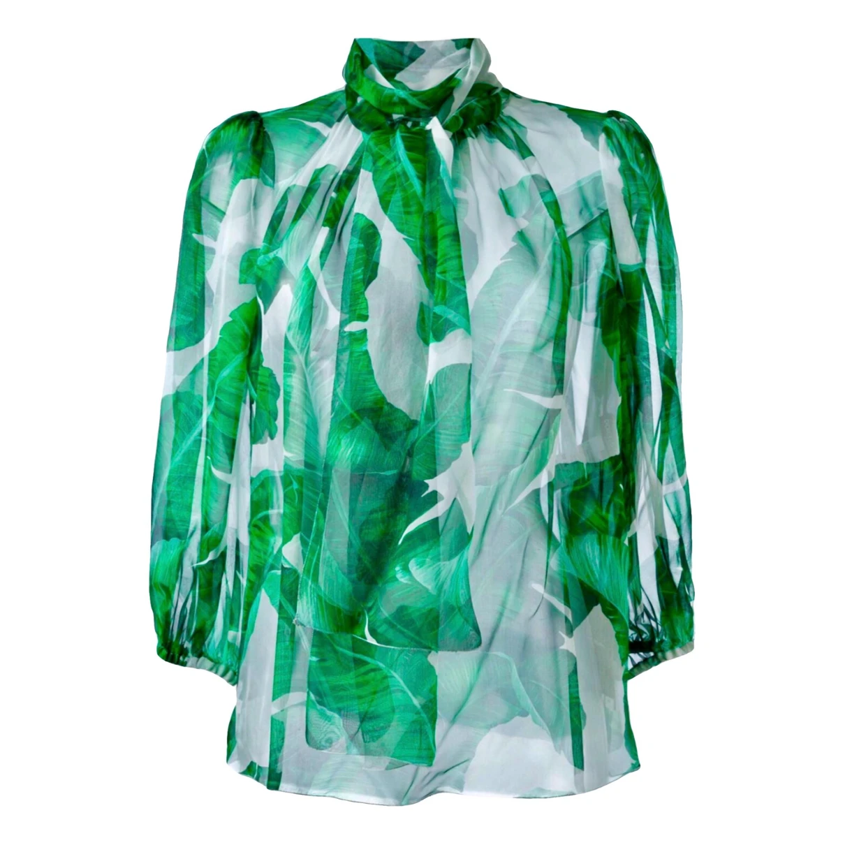 Pre-owned Dolce & Gabbana Silk Blouse In Green