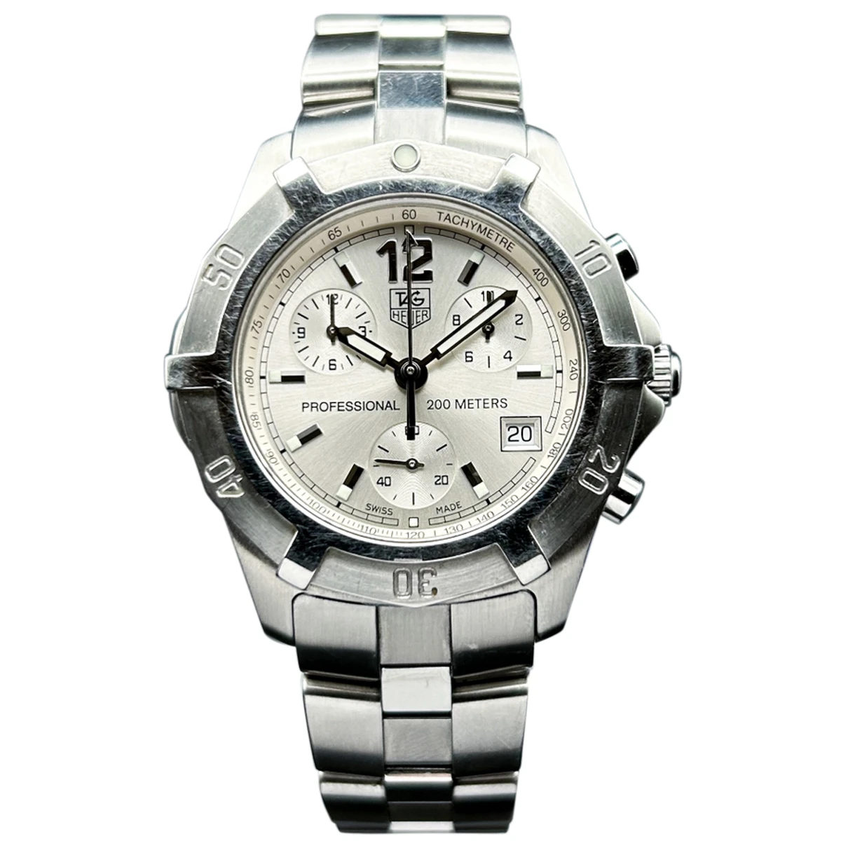 Pre-owned Tag Heuer Aquaracer Watch In White