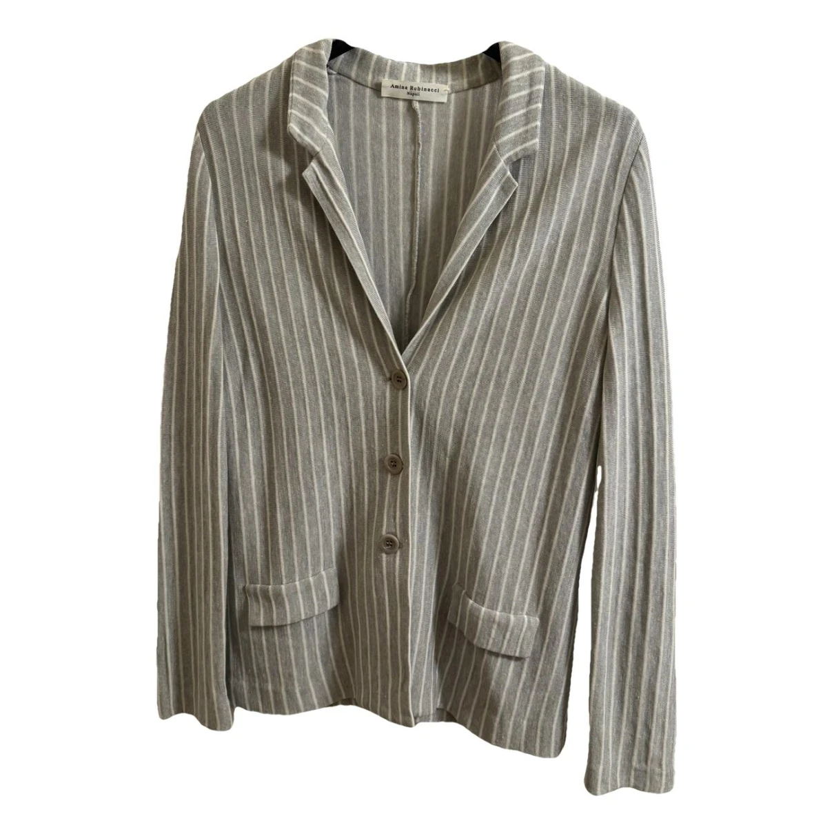 Pre-owned Amina Rubinacci Linen Blazer In Grey