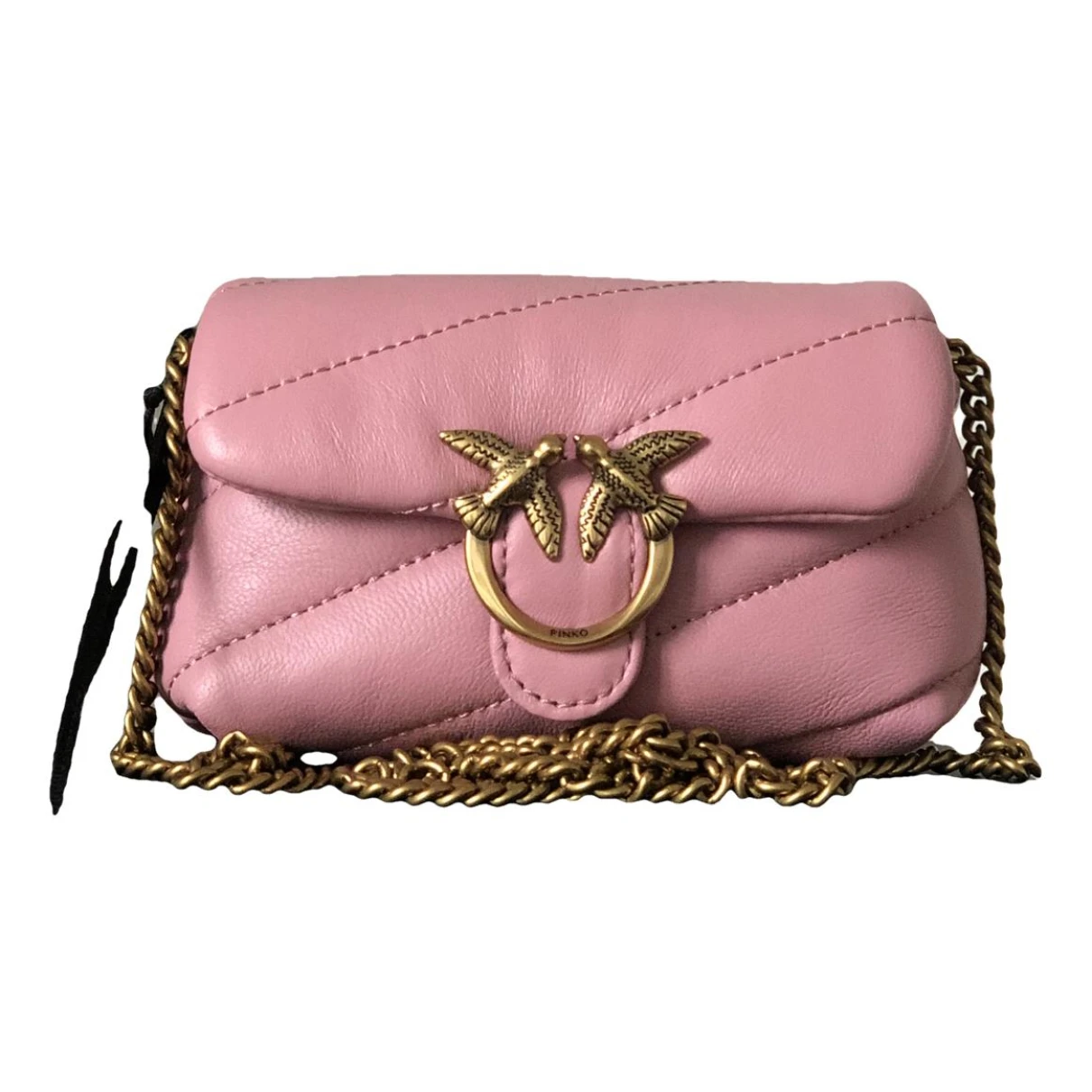 Pre-owned Pinko Leather Crossbody Bag In Pink