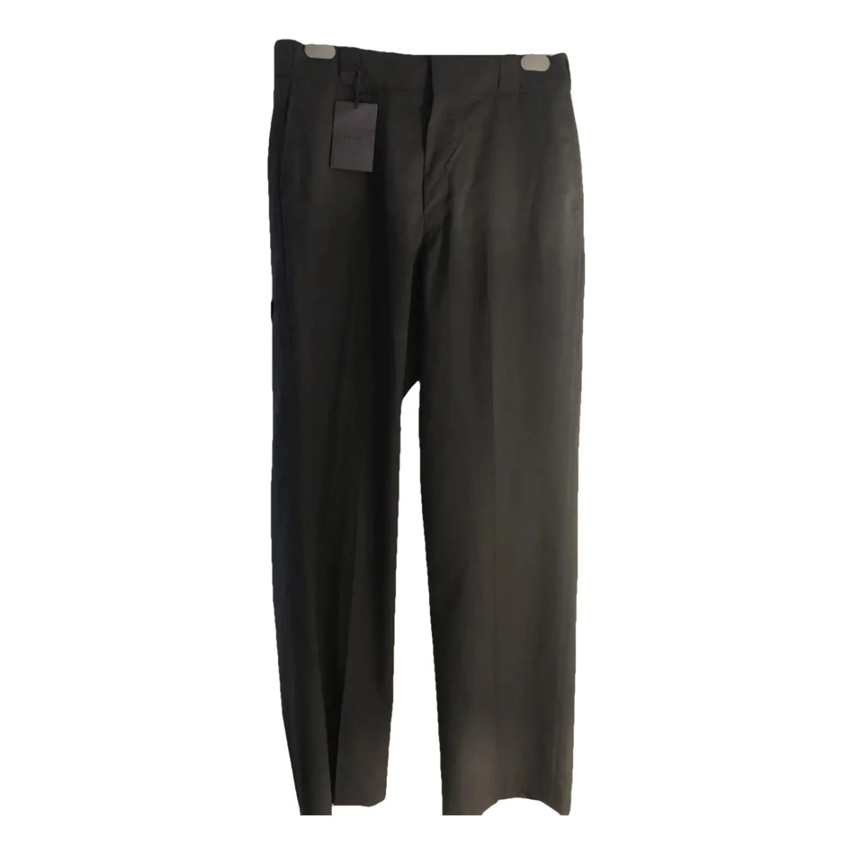 Pre-owned Prada Wool Trousers In Anthracite