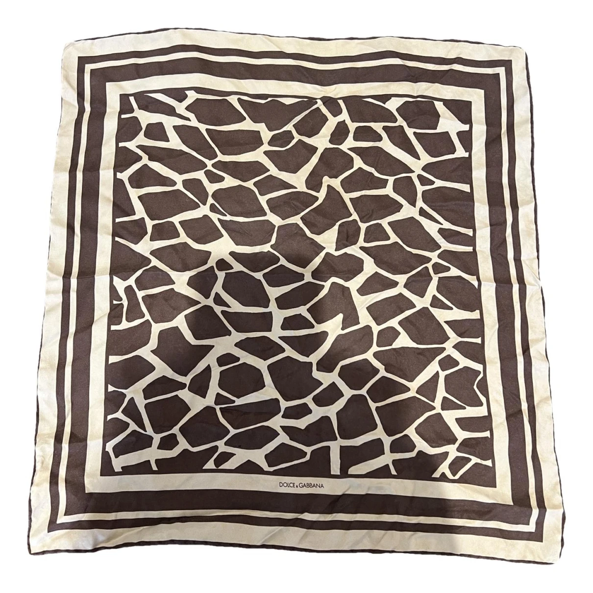 Pre-owned Dolce & Gabbana Silk Scarf In Brown