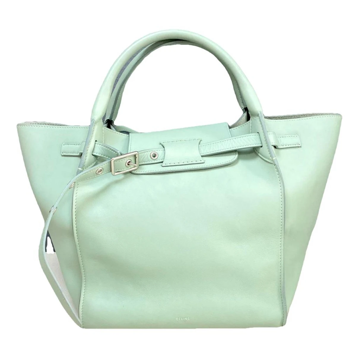 Pre-owned Celine Big Bag Leather Crossbody Bag In Green