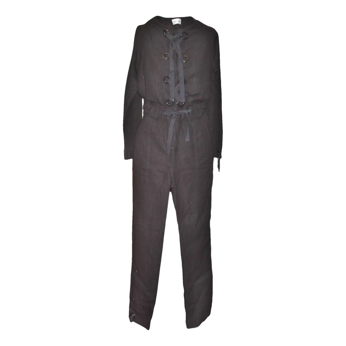 Pre-owned Laurence Bras Linen Jumpsuit In Black