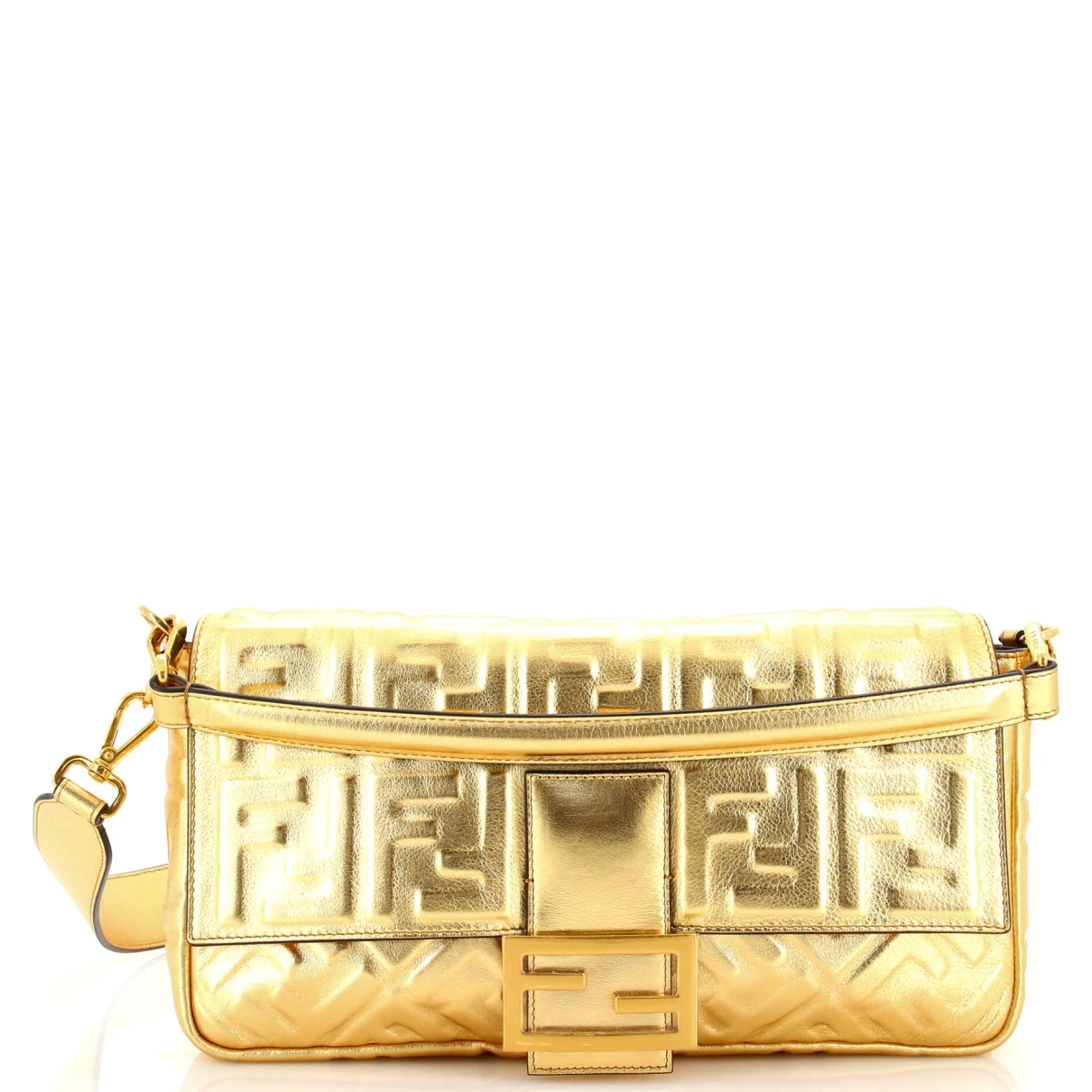 Pre-owned Fendi Leather Handbag In Gold