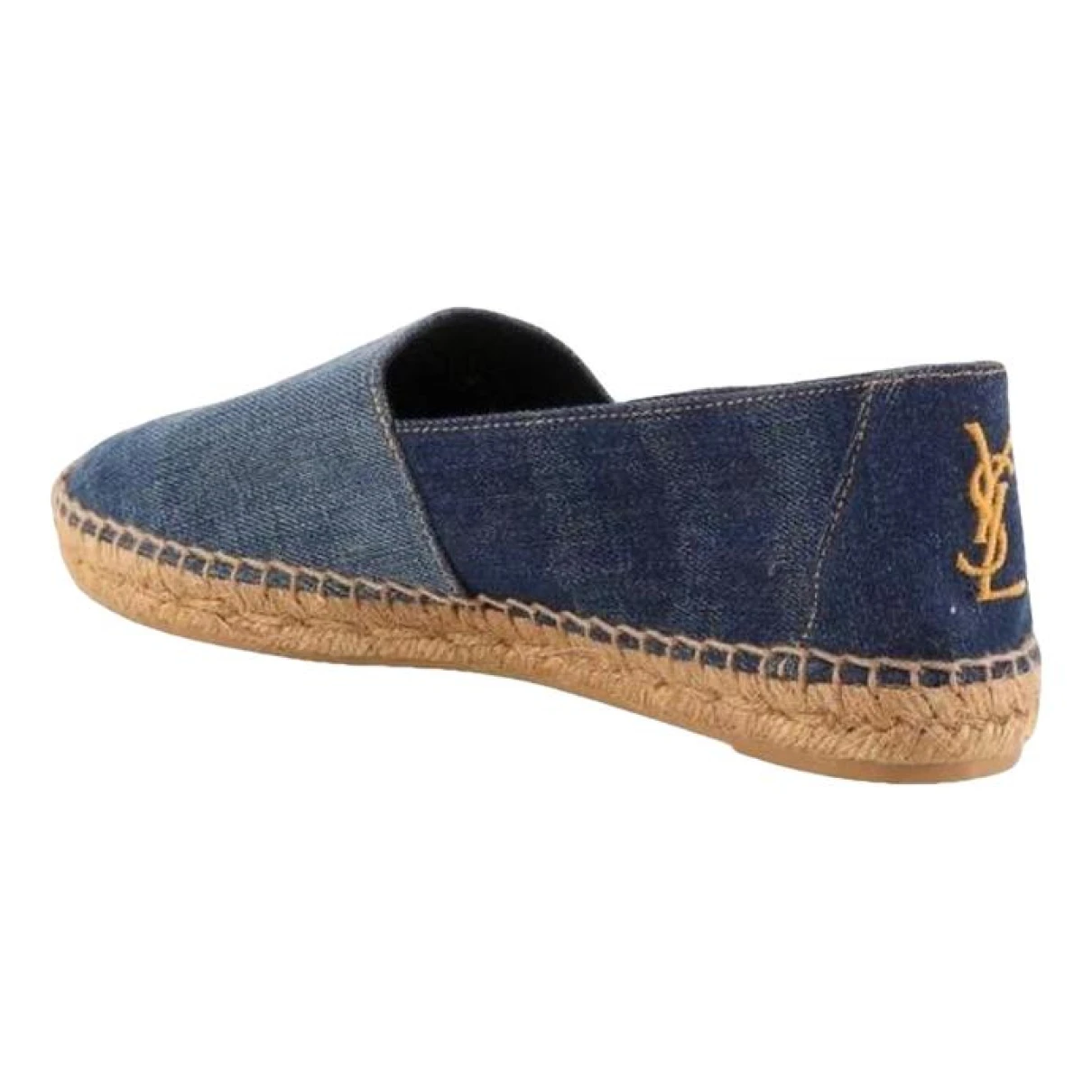 Pre-owned Saint Laurent Leather Flats In Blue