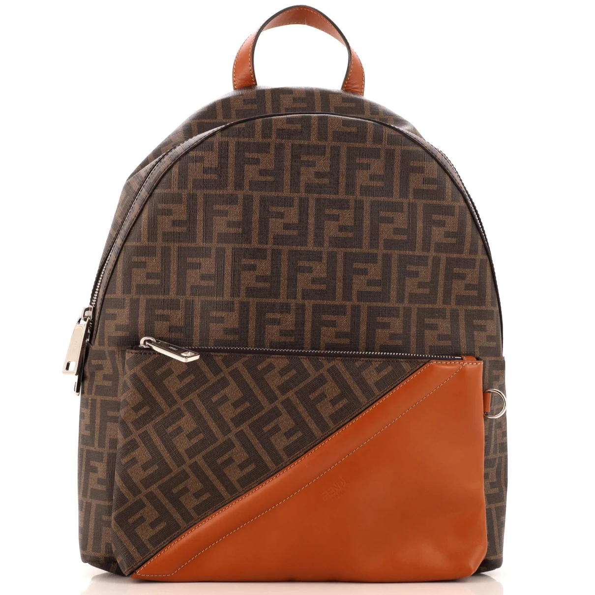 Pre-owned Fendi Leather Backpack In Brown