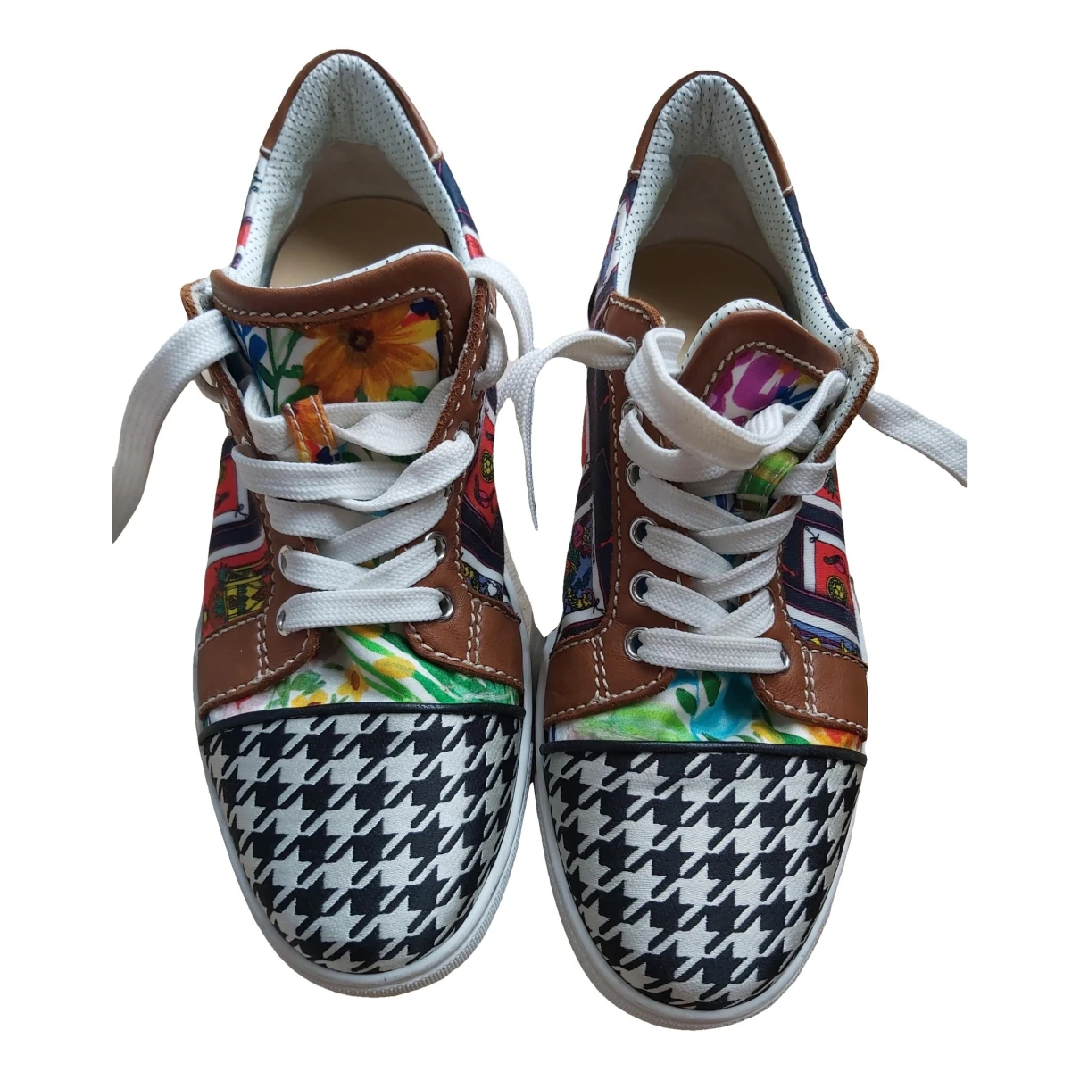 Pre-owned Christian Louboutin Cloth Trainers In Multicolour