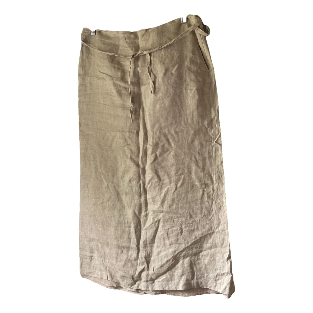Pre-owned Marella Linen Mid-length Skirt In Beige