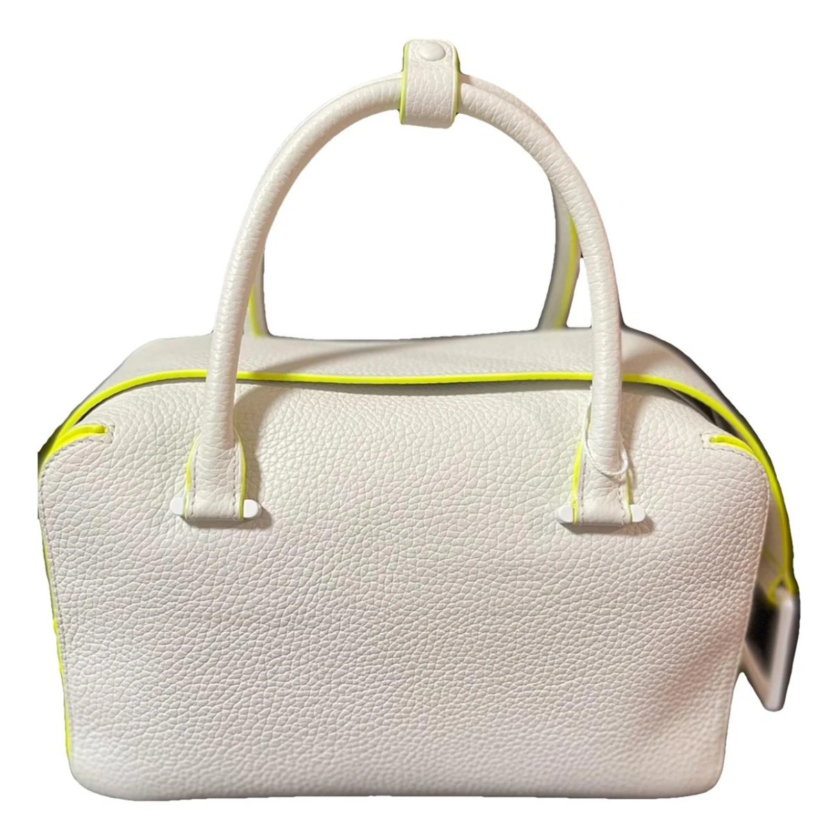 Pre-owned Delvaux Cool Box Leather Handbag In White