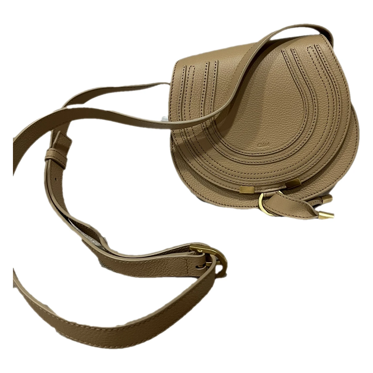 Pre-owned Chloé Marcie Leather Crossbody Bag In Camel