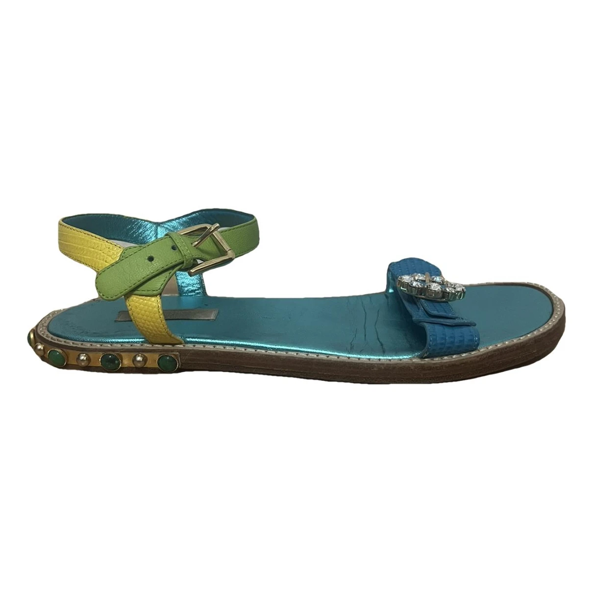 Pre-owned Dolce & Gabbana Leather Sandals In Blue
