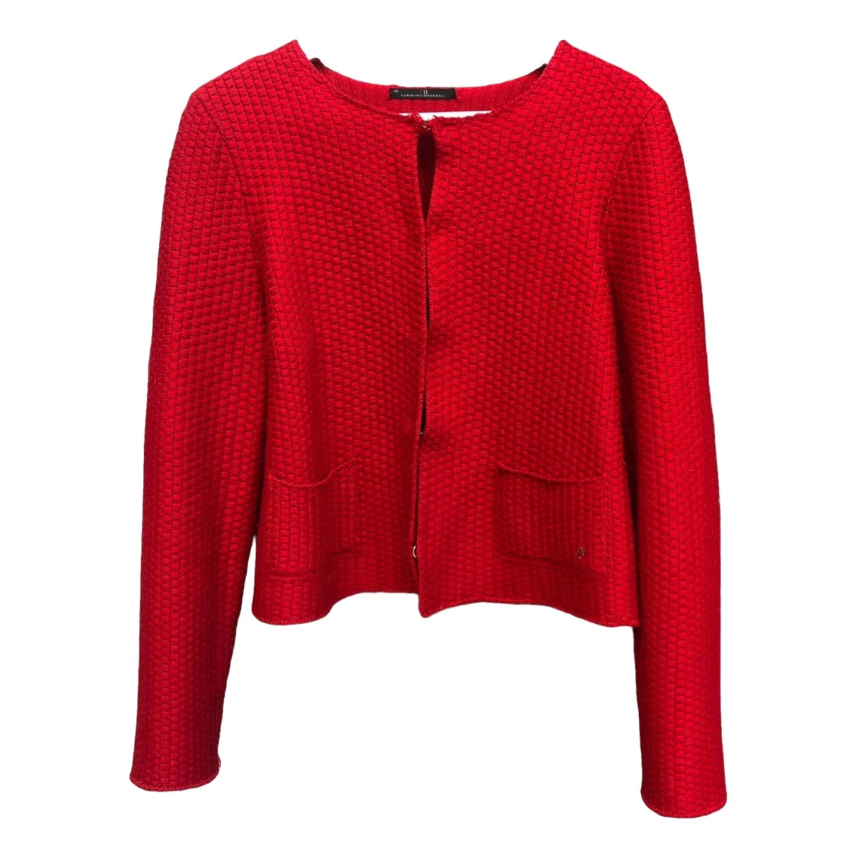 Pre-owned Carolina Herrera Wool Short Vest In Red