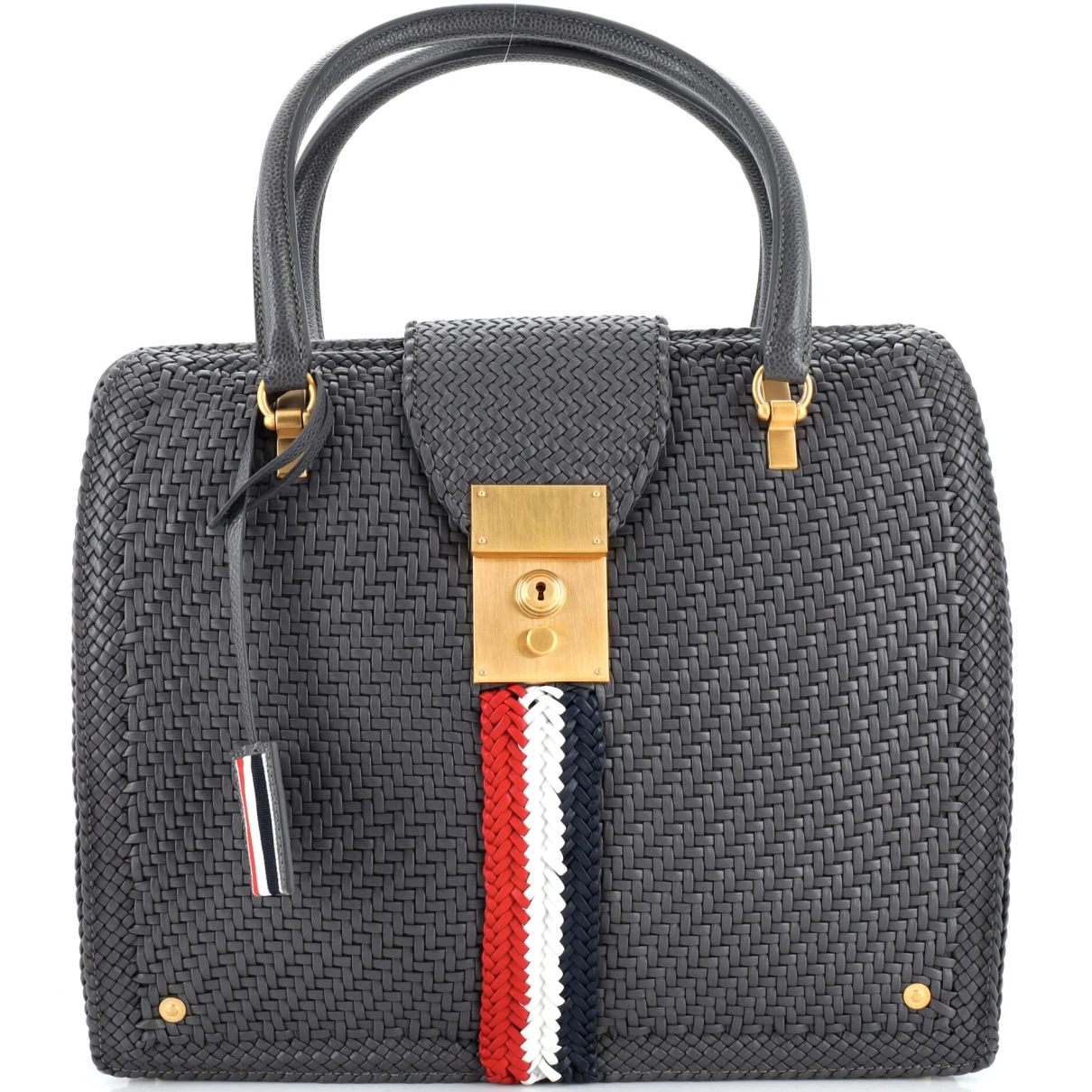 Pre-owned Thom Browne Leather Handbag In Grey