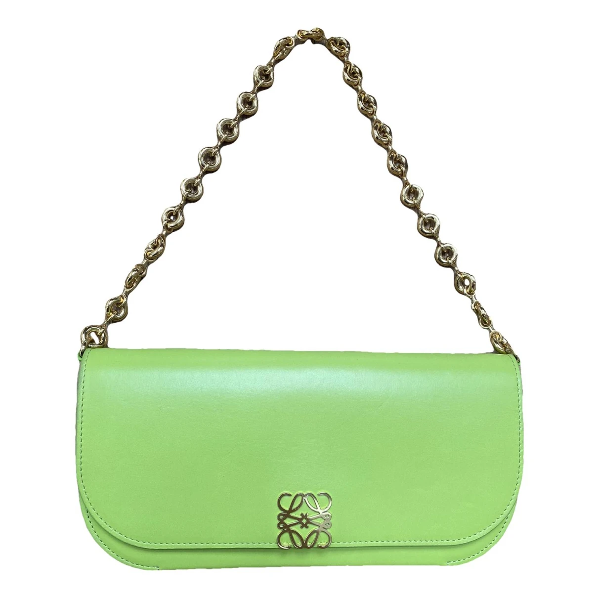 Pre-owned Loewe Goya Leather Handbag In Green