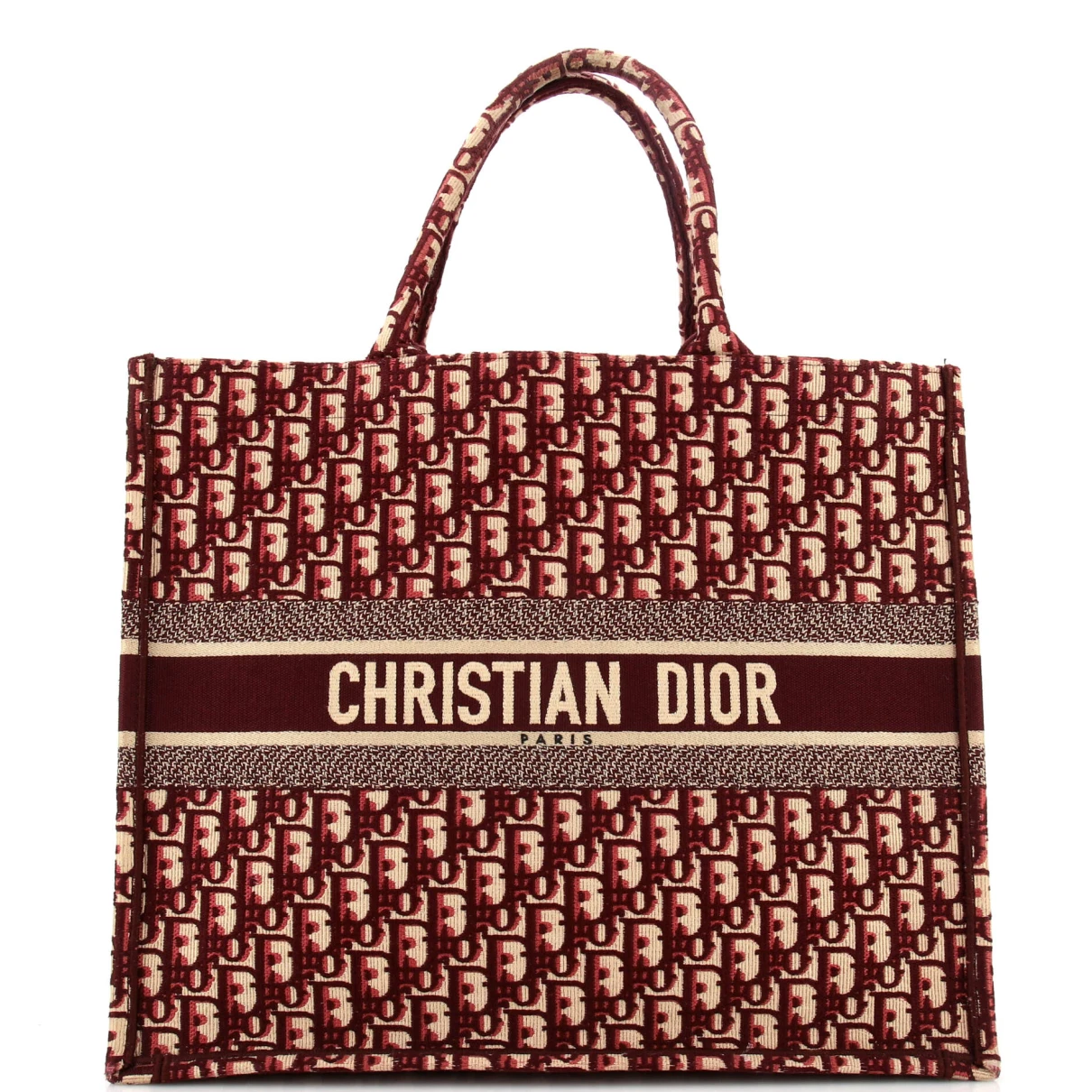 Pre-owned Dior Cloth Tote In Red