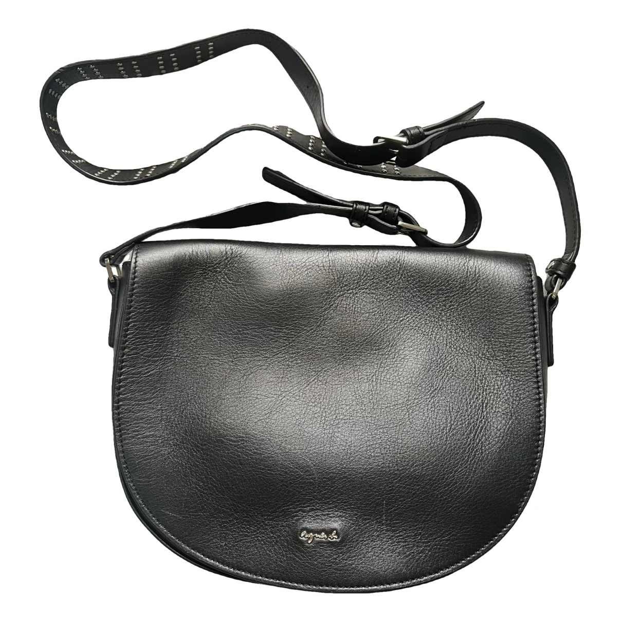 Pre-owned Agnès B. Leather Crossbody Bag In Black