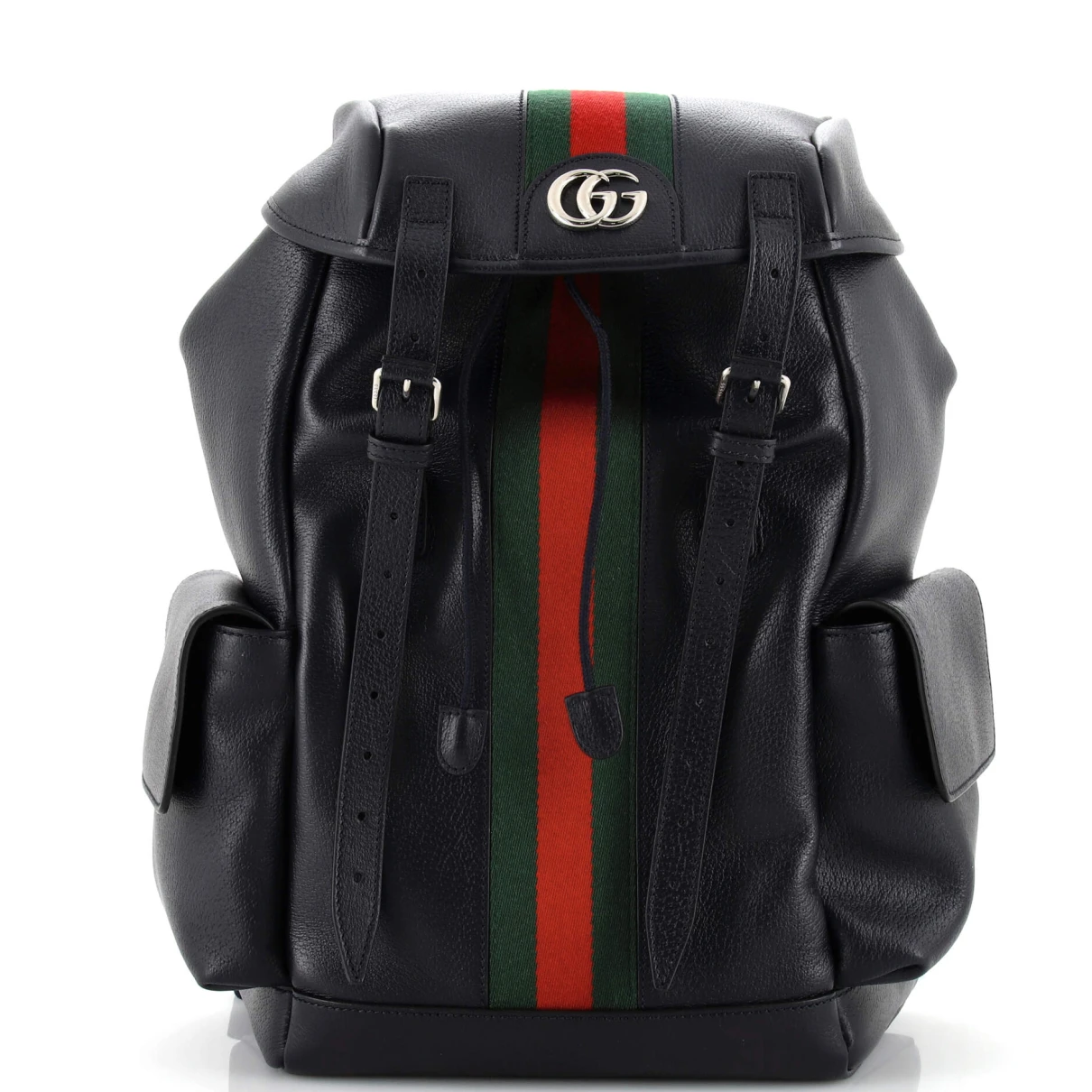 Pre-owned Gucci Leather Backpack In Blue