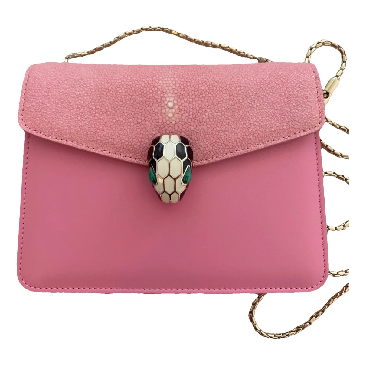 Pre-owned Bvlgari Serpenti Exotic Leathers Handbag In Pink