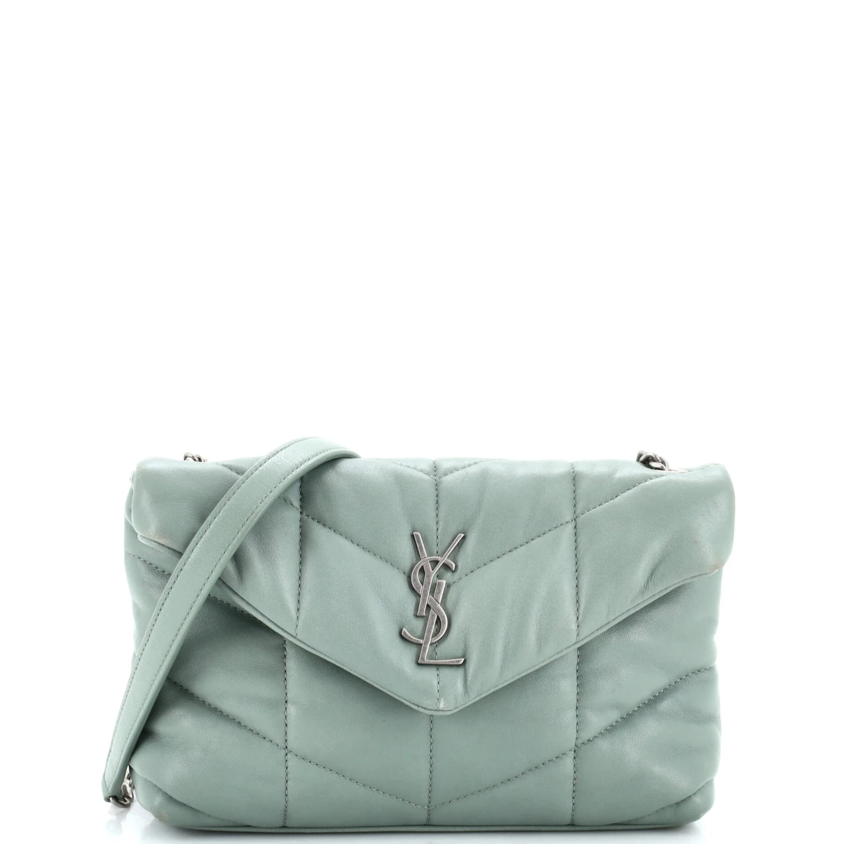 Pre-owned Saint Laurent Leather Crossbody Bag In Green