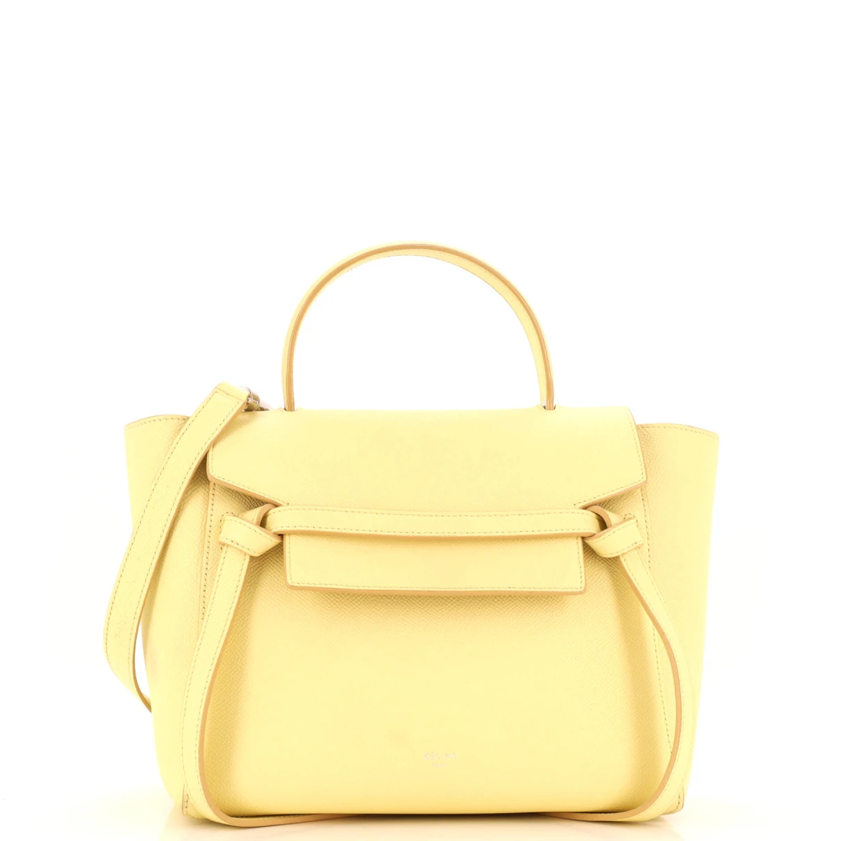 Pre-owned Celine Leather Handbag In Yellow