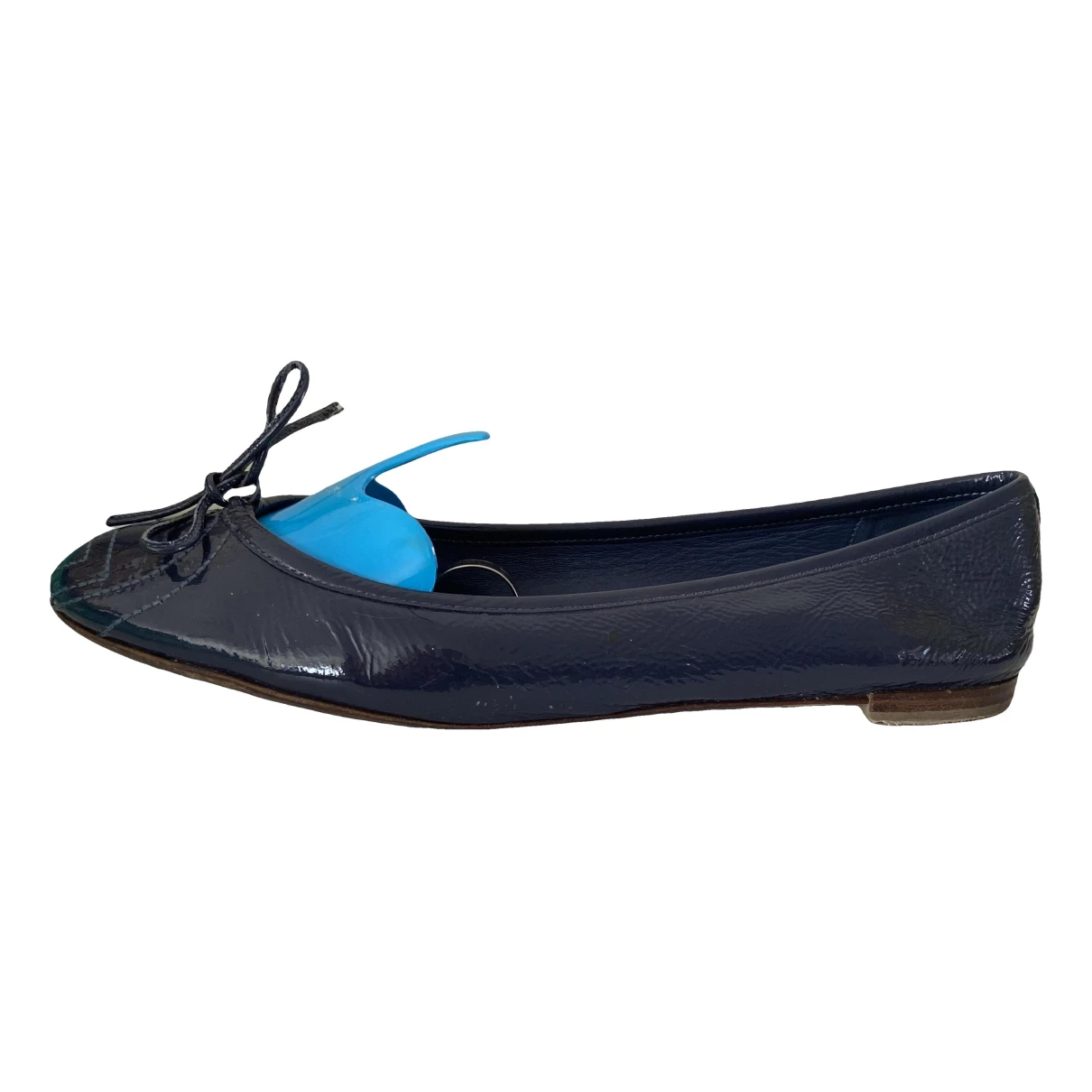 Pre-owned Gucci Patent Leather Ballet Flats In Blue