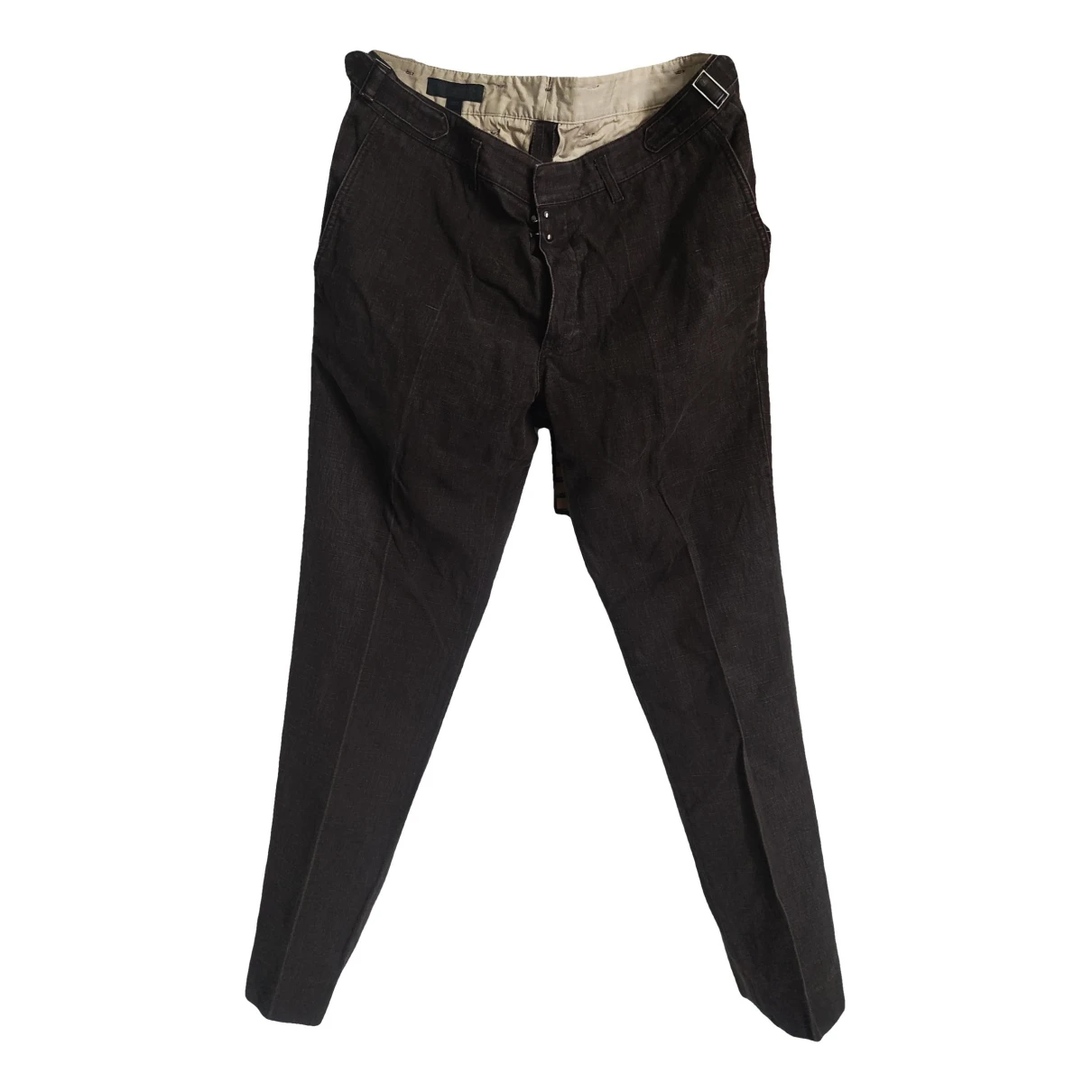 Pre-owned Burberry Linen Chino Pants In Brown