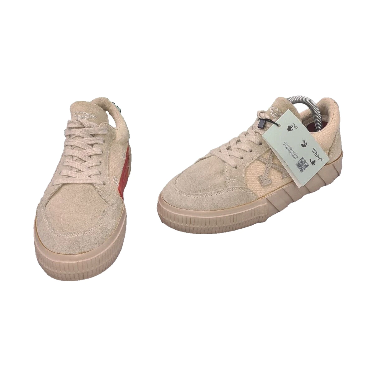 Pre-owned Off-white Low Top Cloth Trainers In Beige