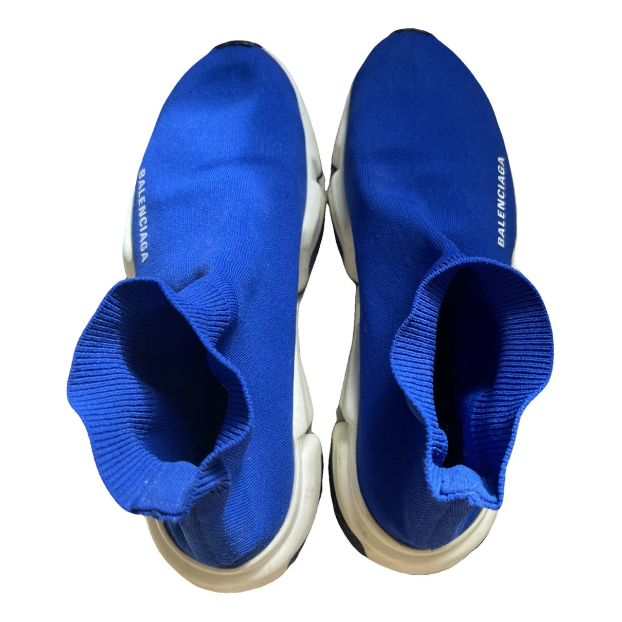 Pre-owned Balenciaga Speed Cloth Trainers In Blue
